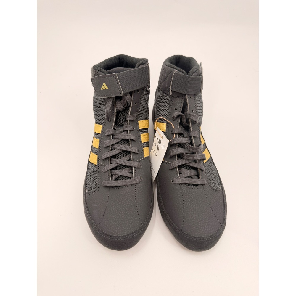 Adidas HVC Wrestling Shoes Male 9.5 Gray Gold HP6869 Combat Sports High Top